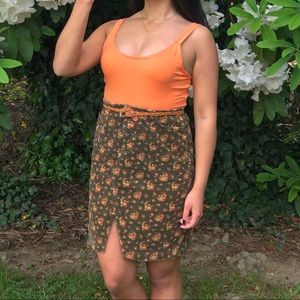 STRETCH COTTON CORDUROY PENCIL SKIRT